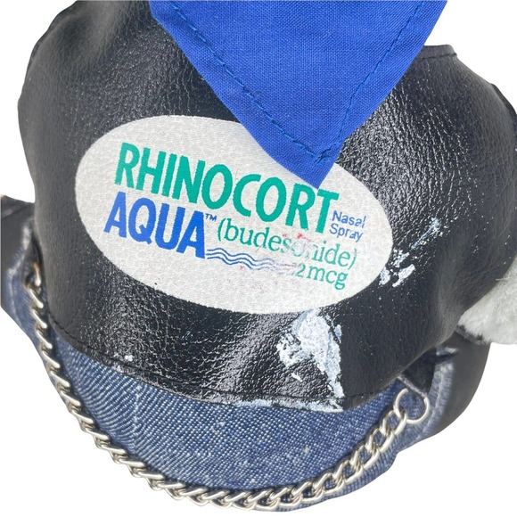 Rhinocort Motorcycle Pants Boots Chain Flag Rhino Sunglasses Stuffed Animal - Picture 6 of 6